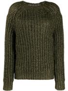 Forte Forte Lamé Ribbed Knit Sweater - Green