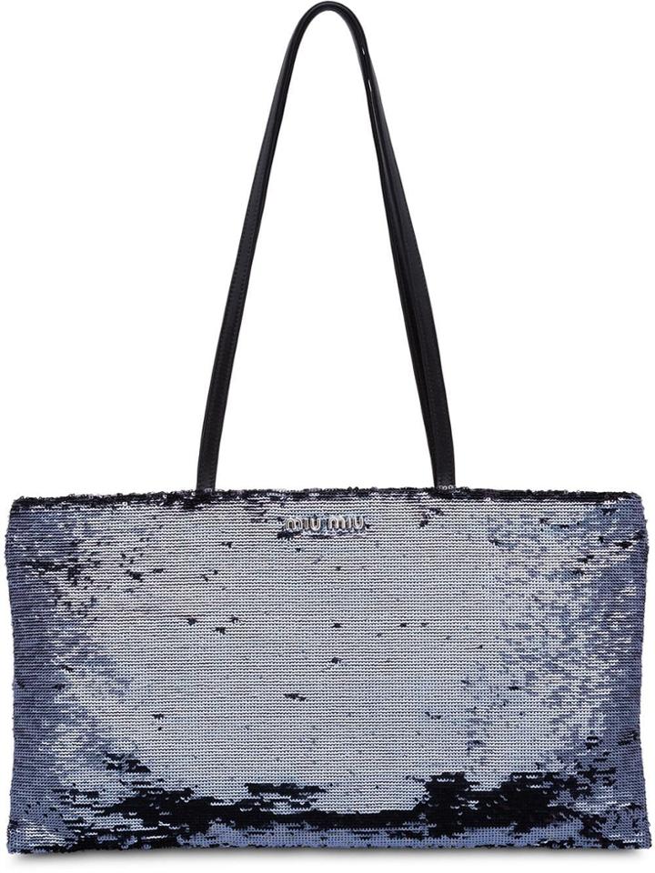 Miu Miu Sequin Tote - Grey