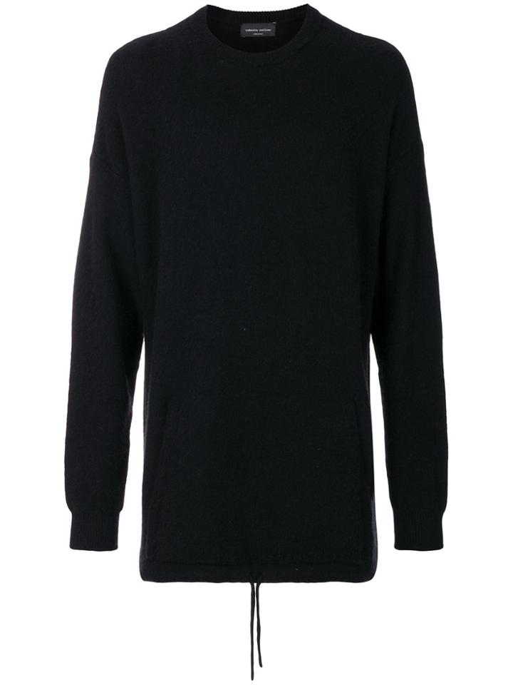 Roberto Collina Drawstring Hem Jumper - Black