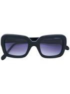 Cutler & Gross Blue Tinted Square Sunglasses - Black