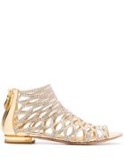 Casadei Strappy Flat Sandals - Gold