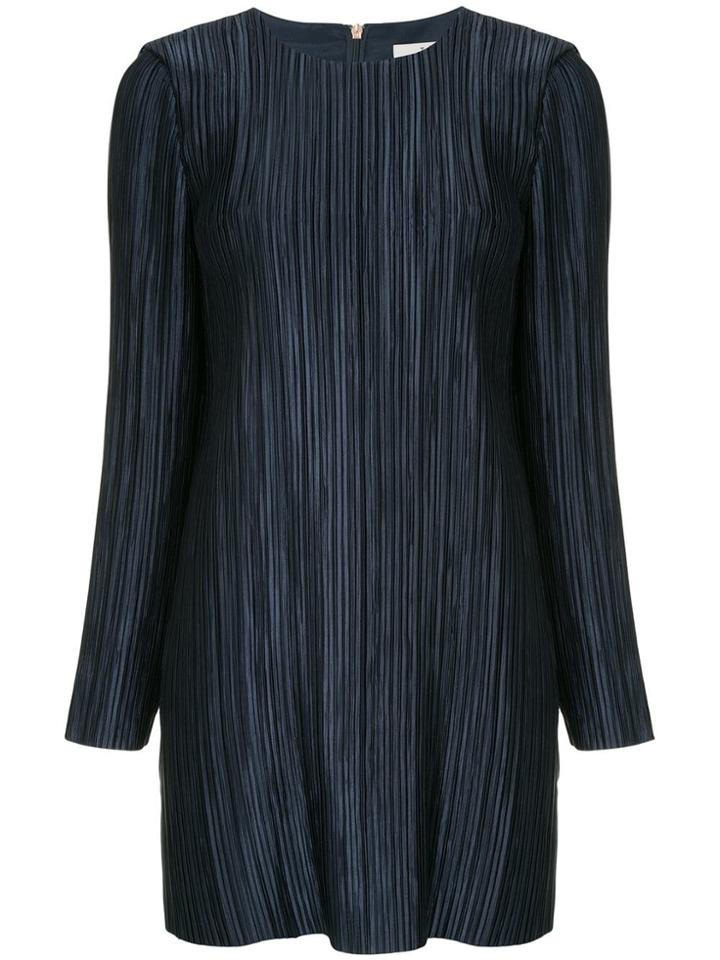 Tibi Plisse Mini Dress - Blue