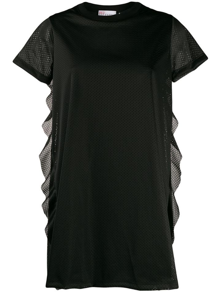 Red Valentino Perforated Short Dress - Black
