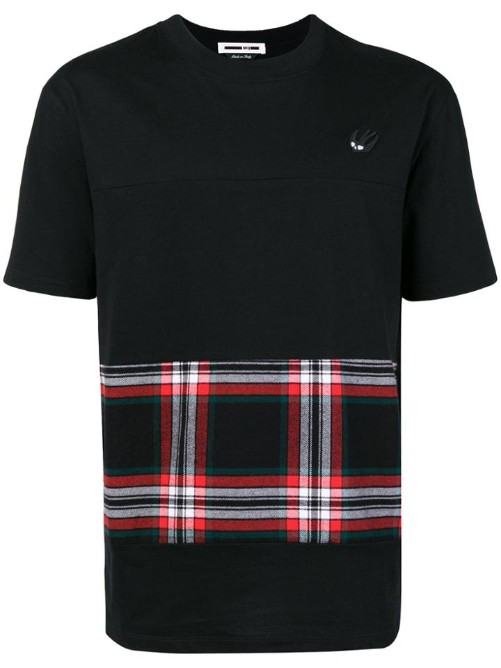 Mcq Alexander Mcqueen Tartan Panel T-shirt - Black