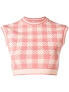 Alaïa Pre-owned Houndstooth Cropped Top - Pink
