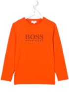 Boss Kids Logo Print T-shirt, Boy's, Size: 12 Yrs, Yellow/orange