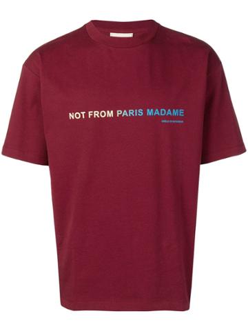 Drôle De Monsieur Not From Paris Print T-shirt - Red