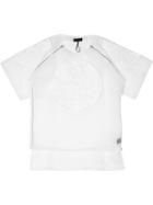 D.gnak Front Circle Sheer T-shirt, Men's, Size: 48, White, Polyester