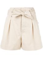 Isabel Marant Étoile - High-waisted Shorts - Women - Cotton - 36, Women's, Nude/neutrals, Cotton