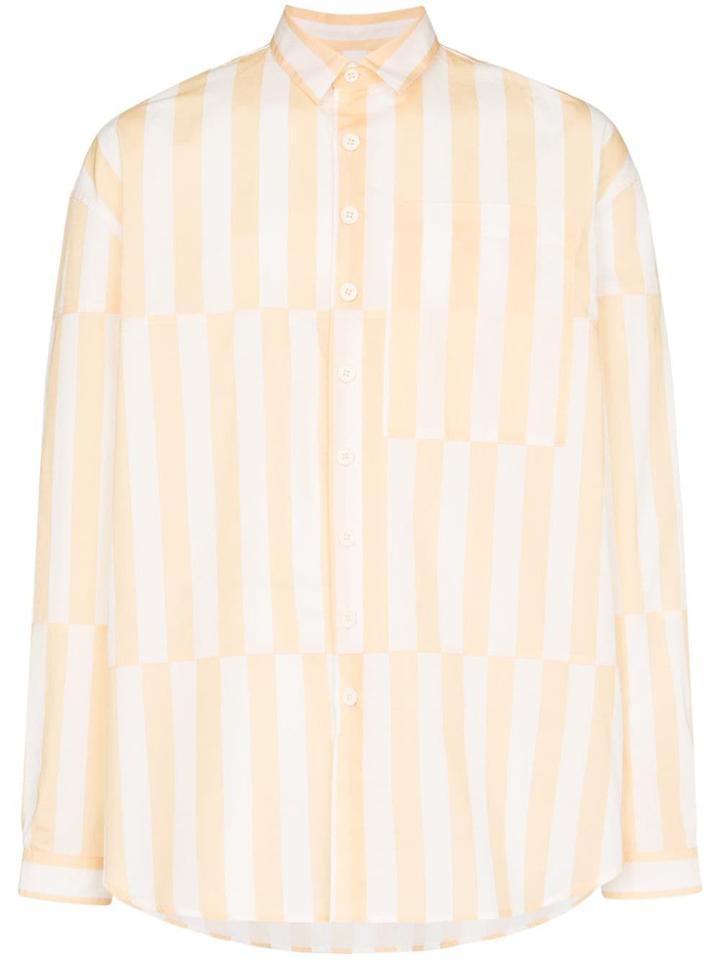 Sunnei Striped Button Down Shirt - Yellow