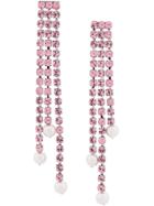 Christopher Kane Three Strand Pearl Earrings - Pink