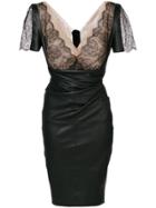 Talbot Runhof Fitted Lace Bodice Dress - Black