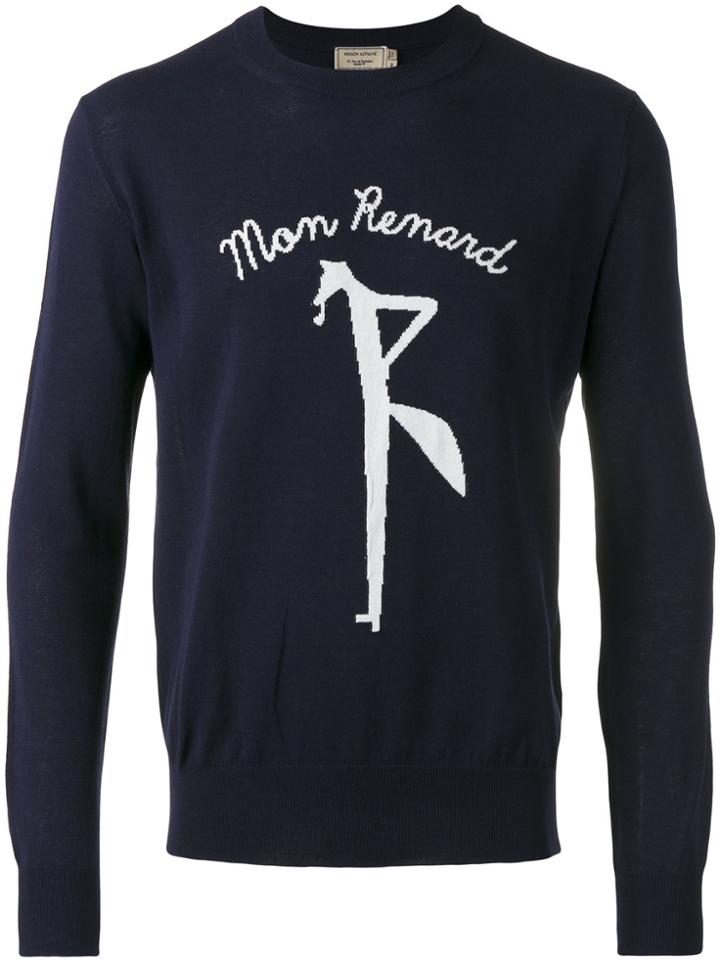 Maison Kitsuné 'mon Renard' Pattern Jumper - Blue