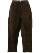 Chanel Pre-owned 1990's Tapered Cropped Trousers - Brown