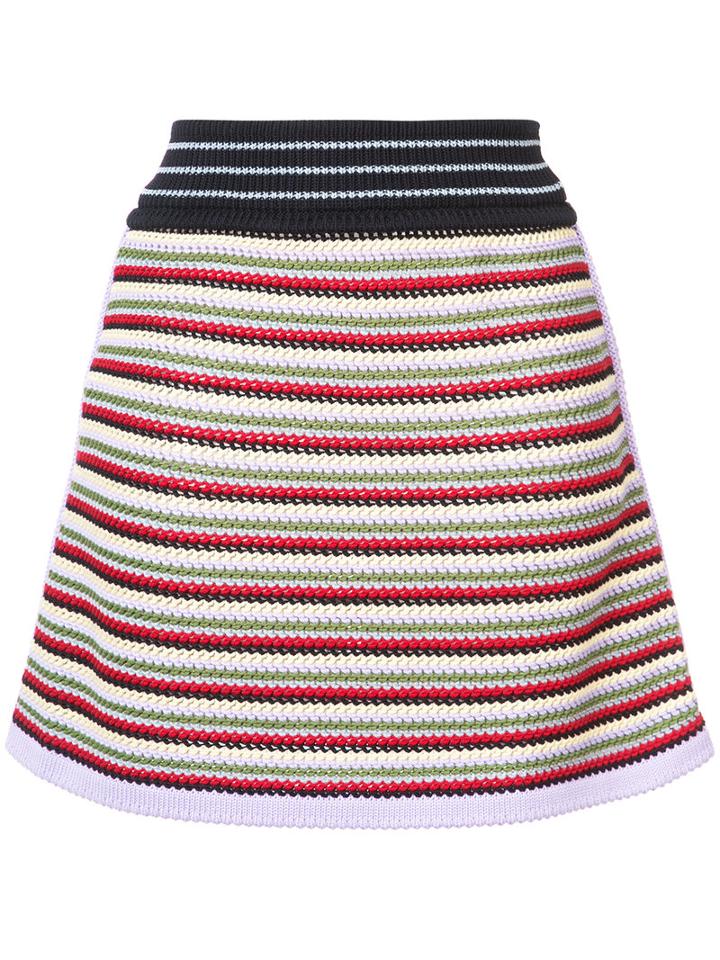 Alexa Chung - Striped Skirt - Women - Cotton/nylon - M, Cotton/nylon