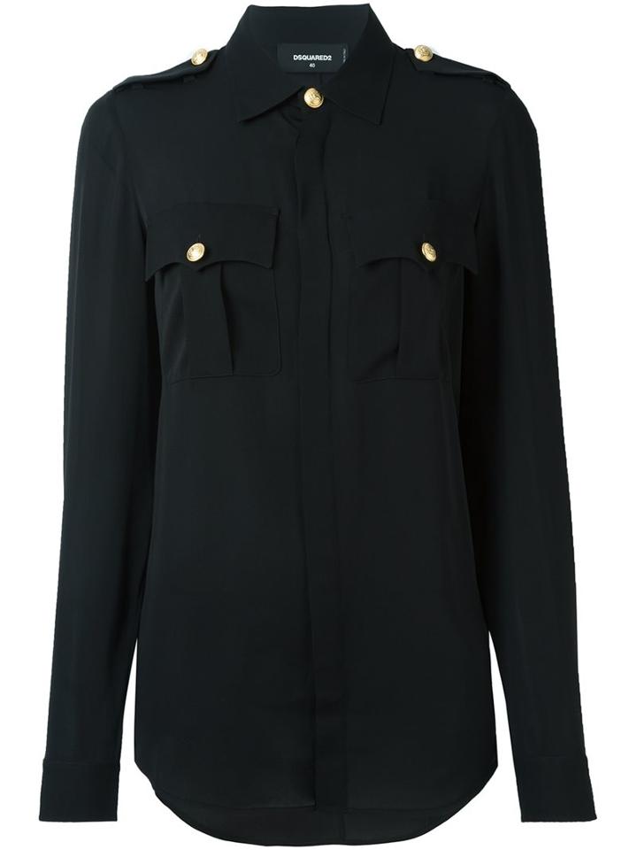 Dsquared2 'sergeant' Blouse, Women's, Size: 46, Black, Silk
