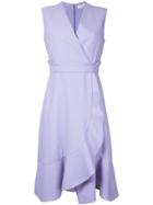 Carven Frill Hem Wrap Dress - Pink & Purple