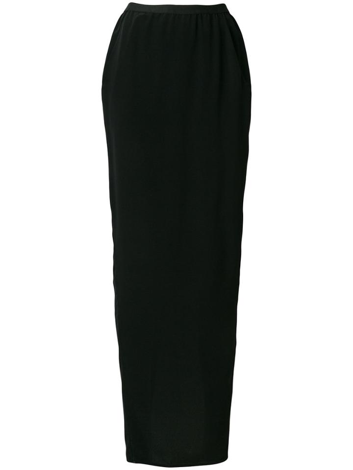 Rick Owens Back Slit Long Skirt - Black