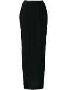 Rick Owens Back Slit Long Skirt - Black