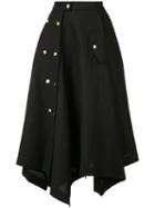 Loewe - Buttoned Skirt - Women - Linen/flax/viscose - 38, Black, Linen/flax/viscose