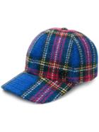 Maison Michel Plaid Cap - Blue