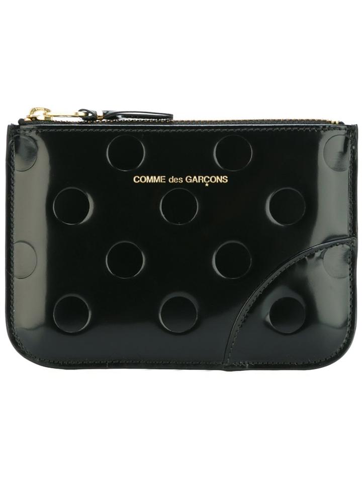 Comme Des Garçons Wallet 'polka Dots Embossed' Wallet - Black