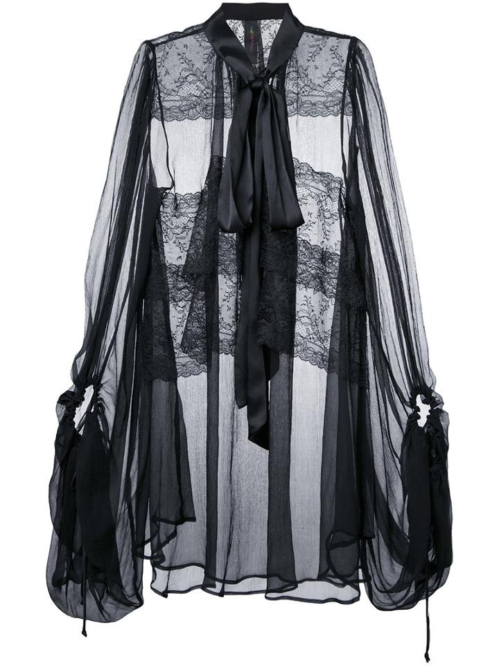 Romance Was Born - 'dark Moon Princess' Blouse - Women - Silk - 6, Black, Silk