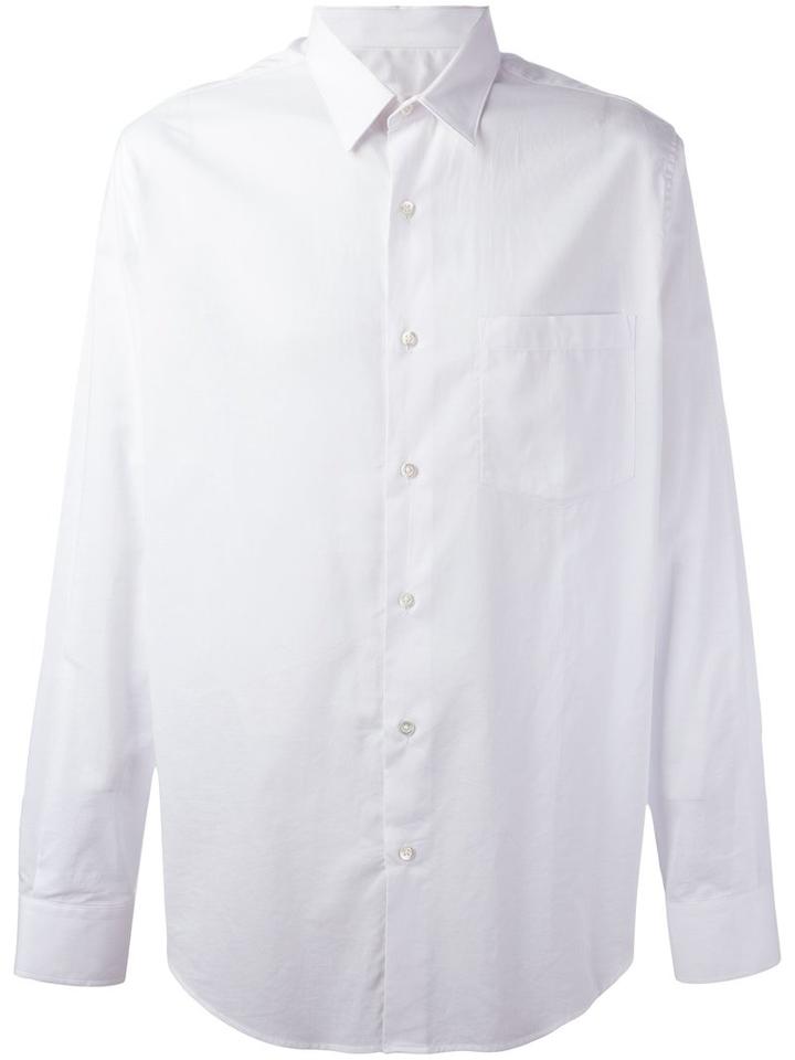 Ami Alexandre Mattiussi Large Classic Shirt, Men's, Size: 42, White, Cotton