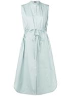 Jil Sander Navy Sleeveless Shirt Dress - Blue
