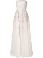 Zuhair Murad Beaded Strapless Tulle Gown - Nude & Neutrals