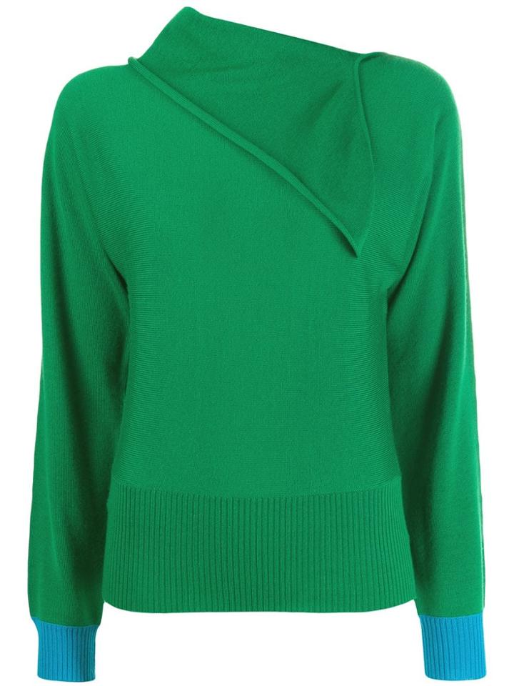 Cédric Charlier Foldover Neck Jumper - Green