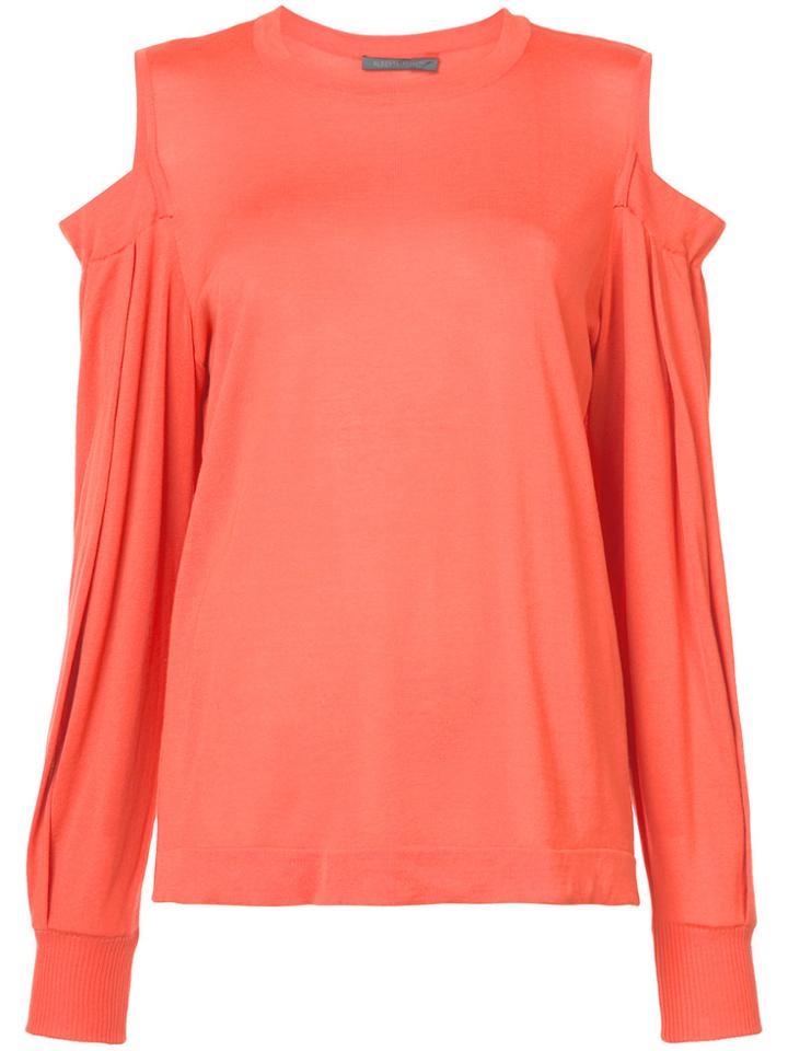 Alberta Ferretti Cold Shoulder Jumper - Yellow & Orange