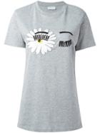 Chiara Ferragni Eye Print T-shirt, Women's, Size: Xs, Grey, Cotton/polyester