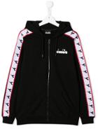 Diadora Junior Teen Zip Front Track Jacket - Black