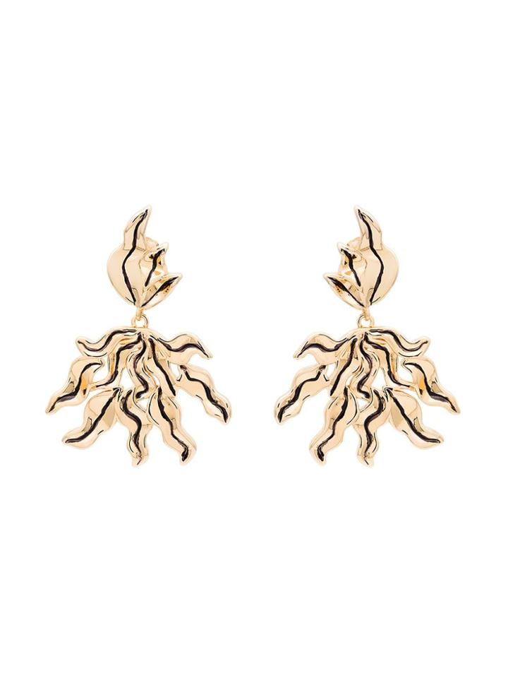 Chloé Leaf Drop Earrings - Metallic