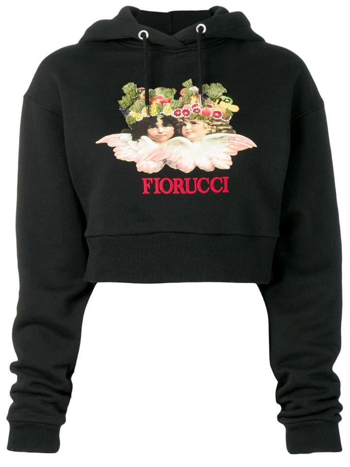 Fiorucci Angels Fruit Crop Hoodie - Black