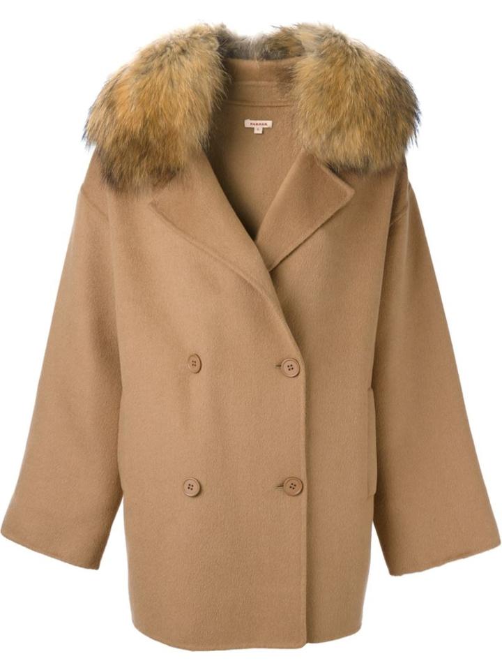 P.a.r.o.s.h. Marmot Fur Collar Coat