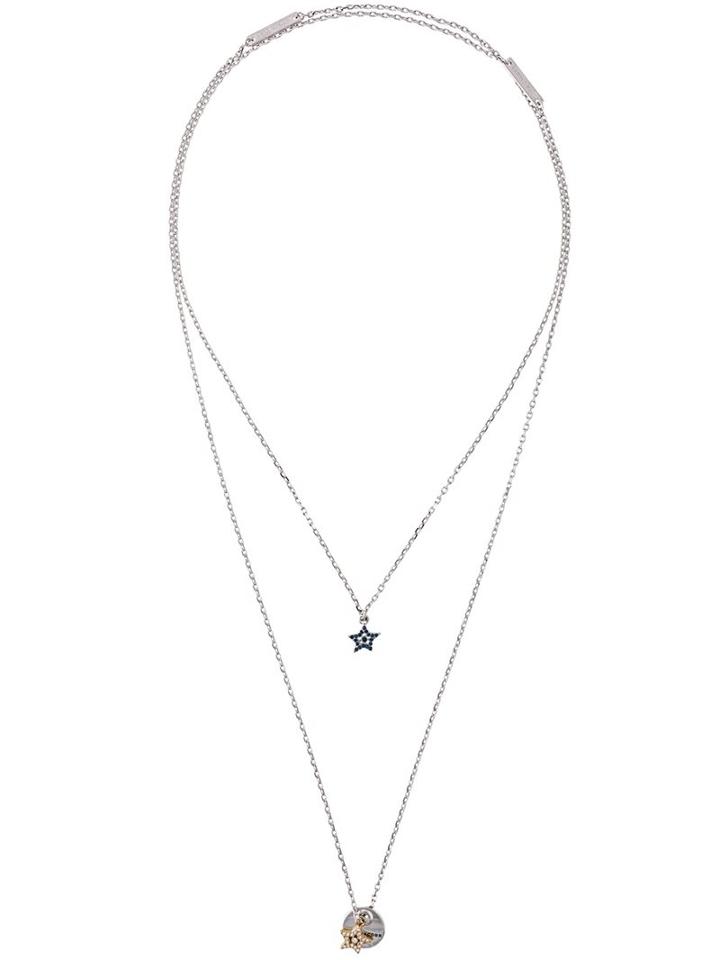 Marc Jacobs Tiered Star Pendant Necklace, Women's, Metallic
