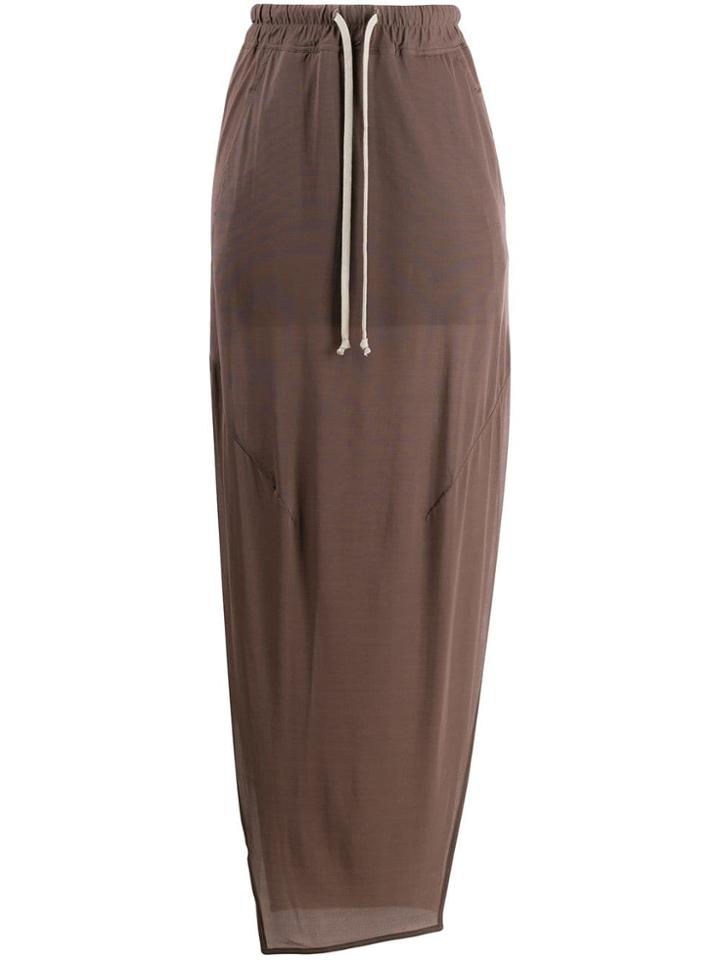 Rick Owens Drawstring Waist Skirt - Brown