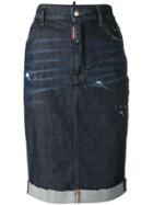 Dsquared2 Fold-up Hem Midi Skirt - Blue
