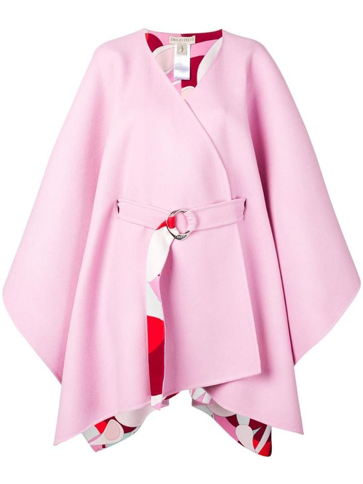 Emilio Pucci Oversized Belted Cape - Pink