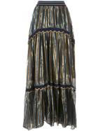 Peter Pilotto Metallic Lamé Maxi Skirt - Blue