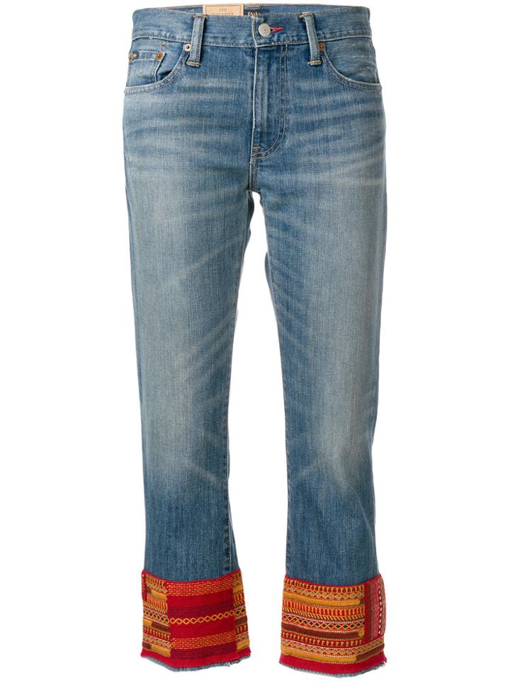 Polo Ralph Lauren Cropped Embroidered Jeans - Blue