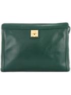 Céline Vintage Logos Zipped Pouch - Green