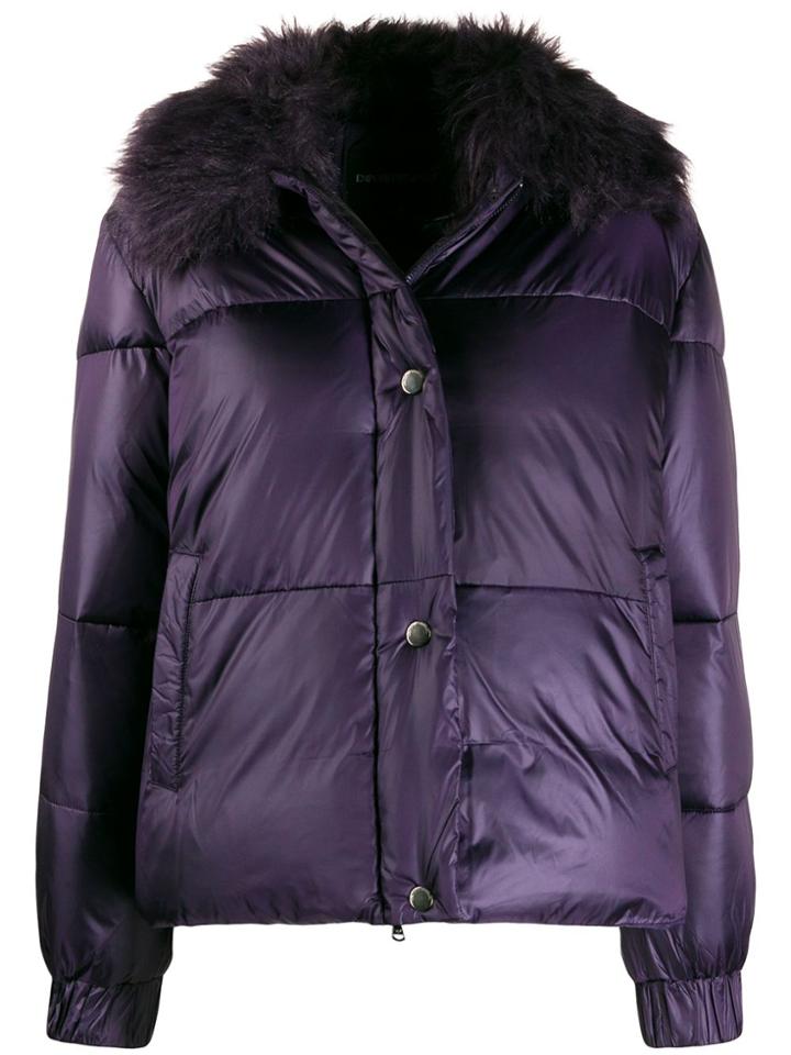 Emporio Armani Panelled Padded Jacket - Purple