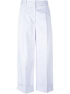 3.1 Phillip Lim Wide Leg Tailored Trousers, Women's, Size: 2, Pink/purple, Cotton/polyurethane