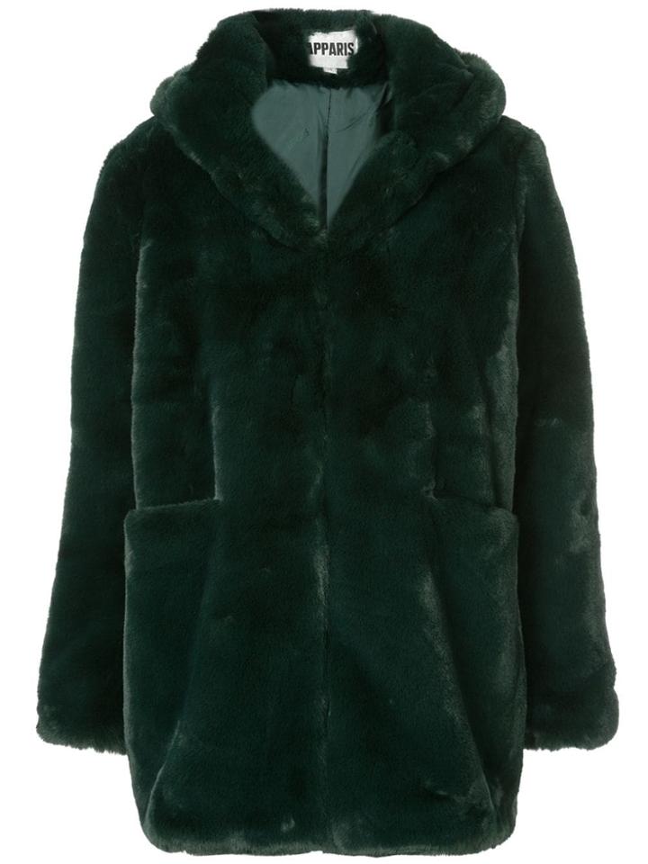 Apparis Hooded Faux-fur Jacket - Green