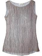 Romeo Gigli Vintage Sheer Tank Top, Women's, Size: 40, Grey