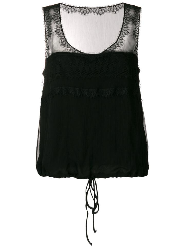 Alberta Ferretti Scoop Neck Vest Top - Black