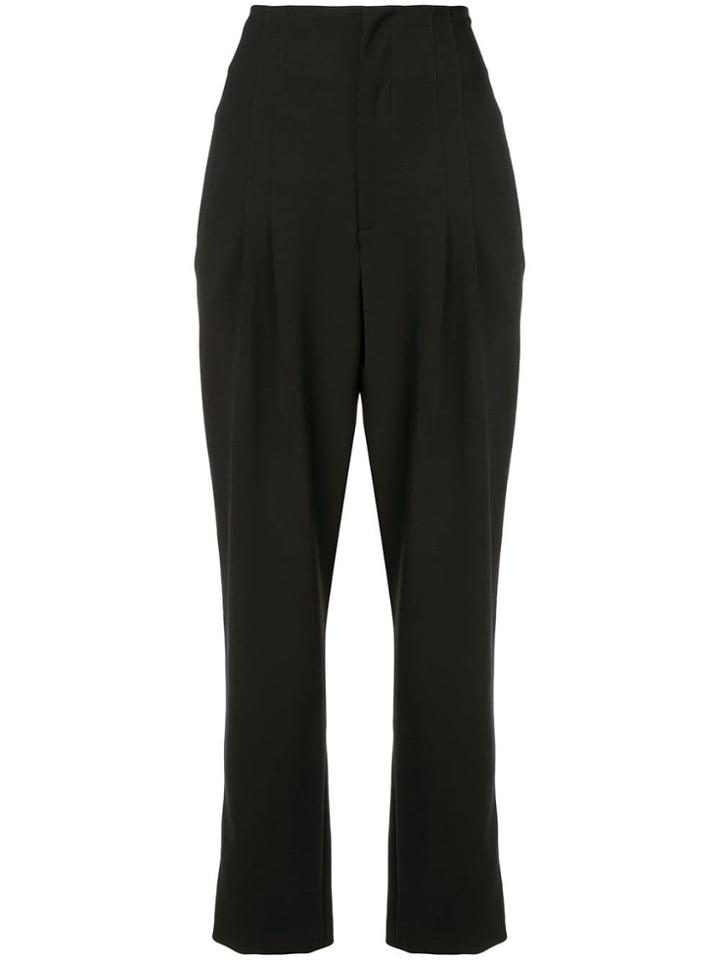 Alice+olivia Cropped Pleated Trousers - Black